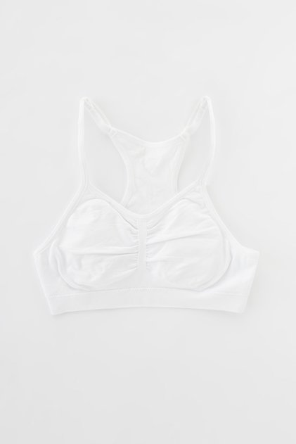White Colored Girl's Seamless Half Tank Top