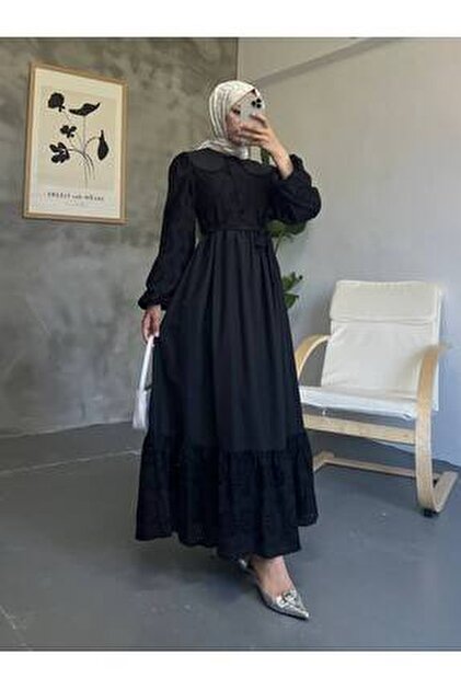 blue dress for baby girl Faux Leather Flare Dress Black main image 1