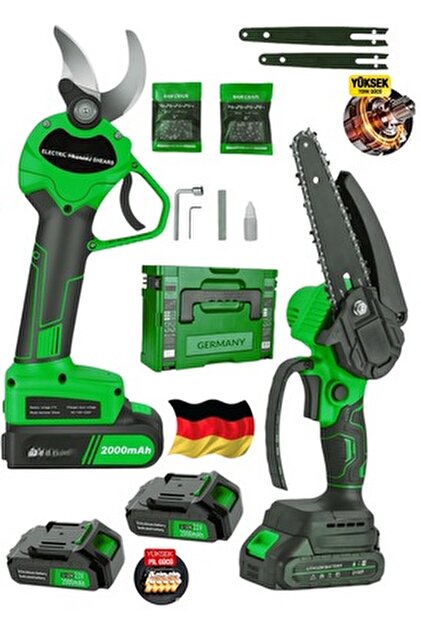 Hilta Power Alman 798 VF 25 Ah Çelik Şanzıman 2 Li Set Şarjlı Ağaç