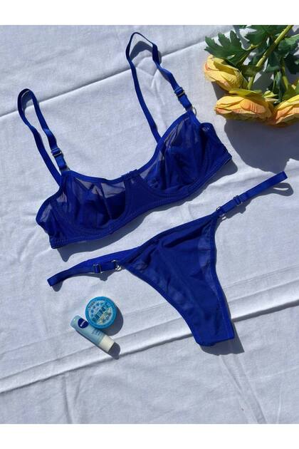 Set de bralet din tul Saks Blue Underwire