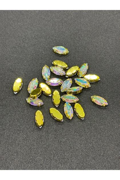 5X10 mm Shuttle Gold Case Janjan Crystal Stone Case Planted Stone (50 Pcs)