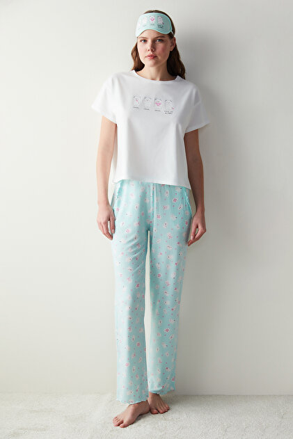 Cuteness White T-shirt Pajama Top