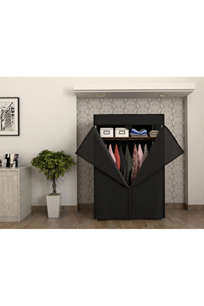 Home Dzgn Home Metal Çelik Borulu Plastik Raflı Ekonomik Bez Dolap