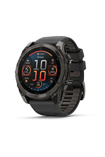 Garmin Fenix 8 – 51mm AMOLED Slate Gri, Siyah Silikon Kayışlı