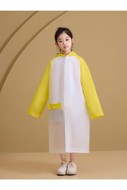 Raincoats for Kids, Reusable Rain Ponchos with Hood and Sleeves Waterproof