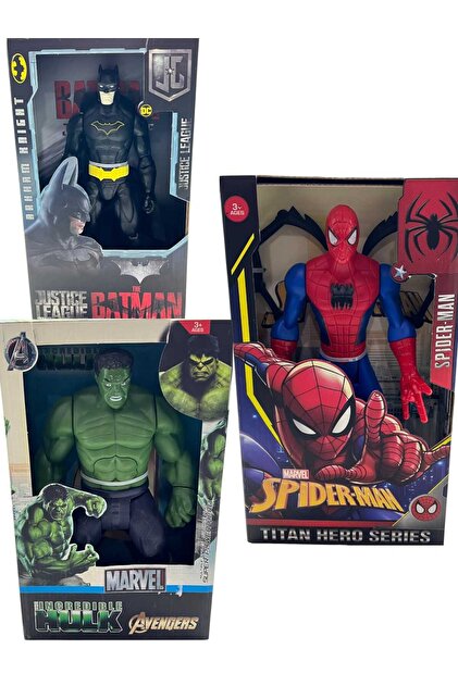 KİNKU Süper 3'lü batman hulk spiderman süper kahraman - Fiyatı