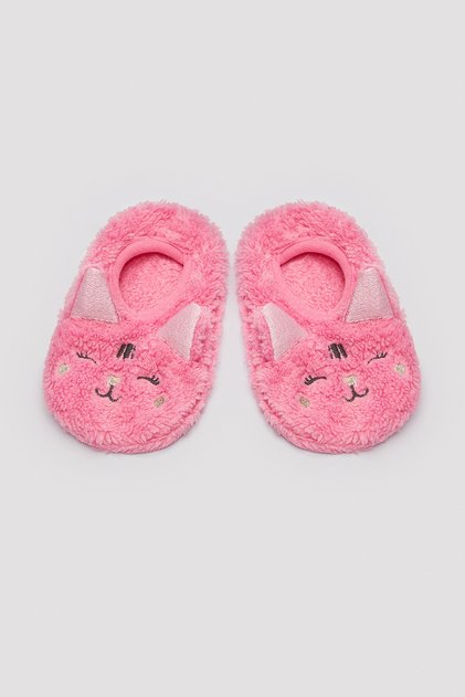 Girl's Pink Cat Booties