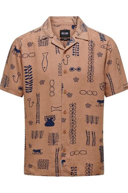 ONSALVIN REG SS OBJECT AOP RESORT SHIRT 22029104