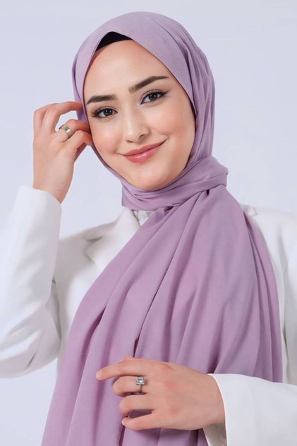Asian Shawl Dark Lilac (a Thin Delicate Non-Ironing Comfortable Fabric Custom and Everyday)