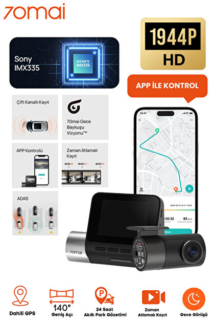70MAİ 70mai Dash Cam A500s Pro Plus Arka Kamera Rc06 Set - Fiyatı