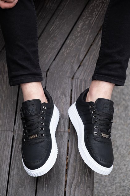 109 Black color White Sole Daily Men's Sneakers