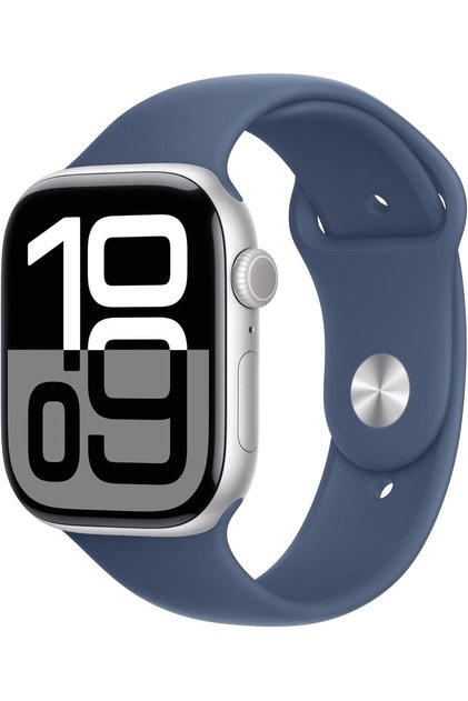 WATCH SERIES 10 GPS 46MM SILVER ALUMINIUM CASE WITH DENIM SPORT BAND - M/L