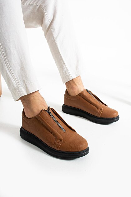 Polo 355 Tan Color Black Sole Laceless Casual Men's Sports