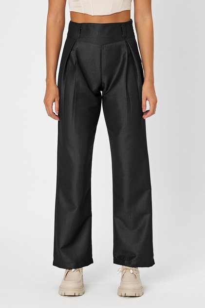 Corsage Zippered High Waist Palace Pants (B24-372 00)