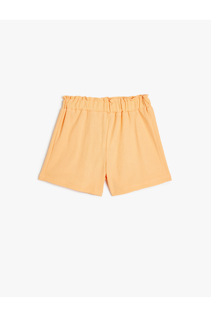 Basic Shorts with Elastic Waist and Textured Fabric