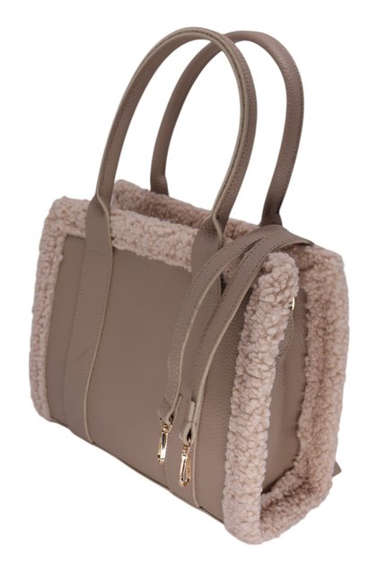 Women's New Season Plush Detailed Leather Hand and Shoulder Bag Ry200