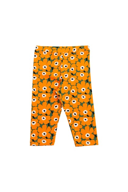 Orange Flower Clouds Knee-length Capri for Girl - Patterned