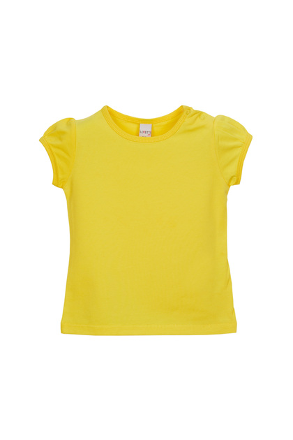 Yellow Basic Baby Girl Snap Neck Watermelon Sleeve T-Shirt