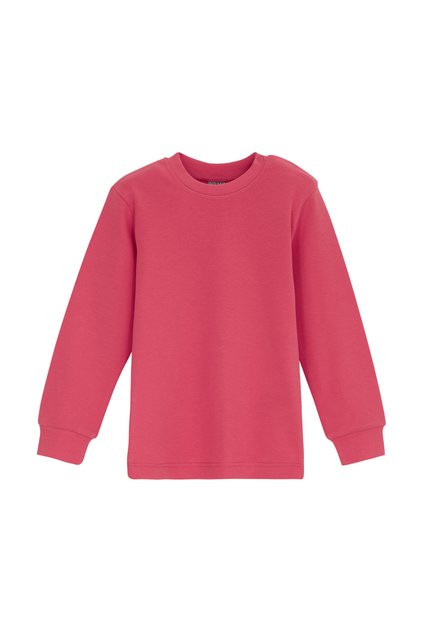Pomegranate Flower Basic Girls' Snap-On Crew Neck Winter Long Sleeve T-Shirt