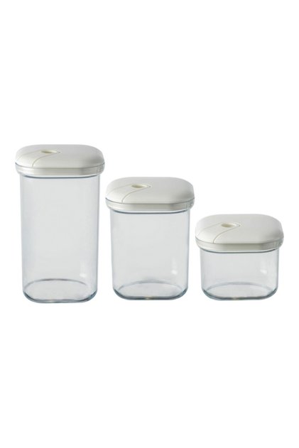 3-Piece Pull Box Microwave Proof and Leak Proof Plastic Storage Jar Set 3 Liter