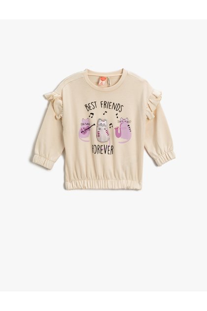 Baby Girl Beige Sweatshirt 3WMG10103AK