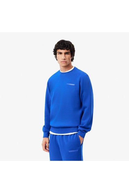 Erkek Classic Fit Bisiklet Yaka Mavi Sweatshirt