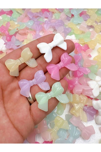 25 Colorful Bow Soft Size Bead Set