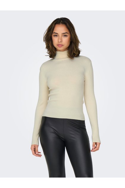 Jdyplum Roll Neck Pullover Sweatshirt - Eggnog Knt 15328328