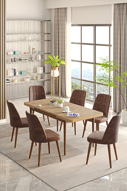 Lajibu Rex Serisi Çam 80x130 Açılır Yemek Masası , Yemek Masa