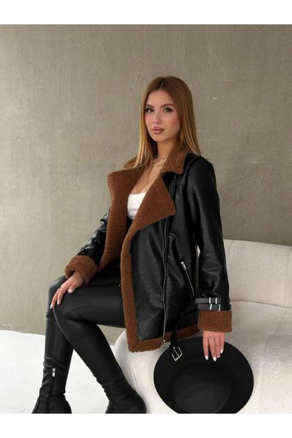 Fur Lined Leather Coat