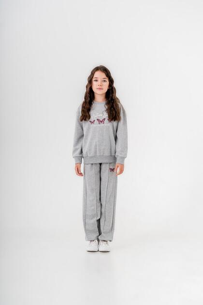 Nature Lover Printed Leggings and Top Tracksuit Set for Girls with Printed Leg Detail