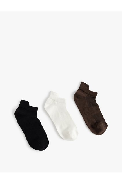 Set of 3 Booties Socks Multicolored