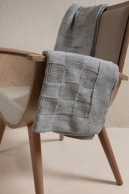 Plaid Gray TV Blanket 130x170 15007