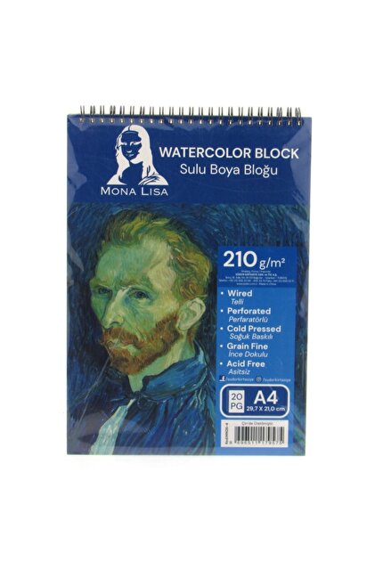 Monalisa Mona Lisa A4 Watercolor Block 210 gr Telli Çizim Defter