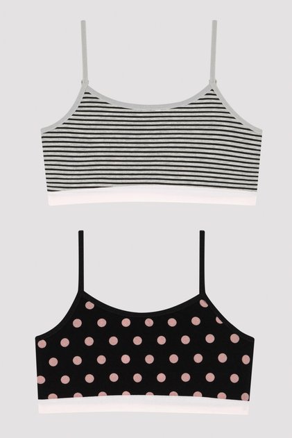 Girl's Dotted 2-Piece Crop Top