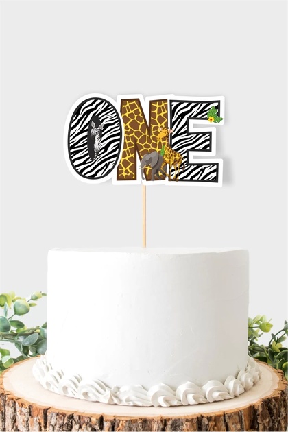 One (1) Safari Themed Cake Decoration *thick Paper