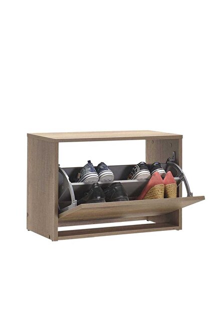 Adore Mobilya Step Oturaklı Ayakkabılık-açık Ceviz(tori) 60x42x30