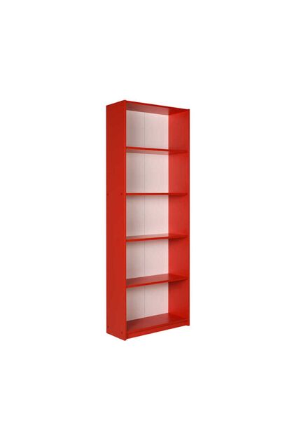 レッドリボルト　15P Adore Mobilya Adore Max 5 Raflı Kitaplık Ktp-150-kk-1 Kırmızı