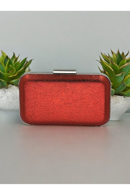 Red Color Crystal Patterned Evening Dress Bag Evening Bag Portfolio