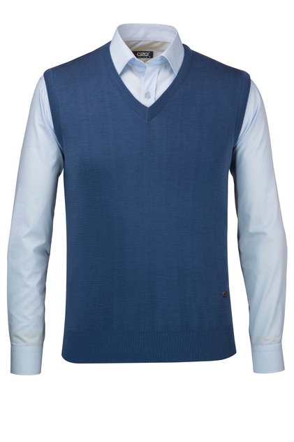 Men's V-Neck Knitwear Indigo Sweater Colorful Winter Steel Knit Classic Fit