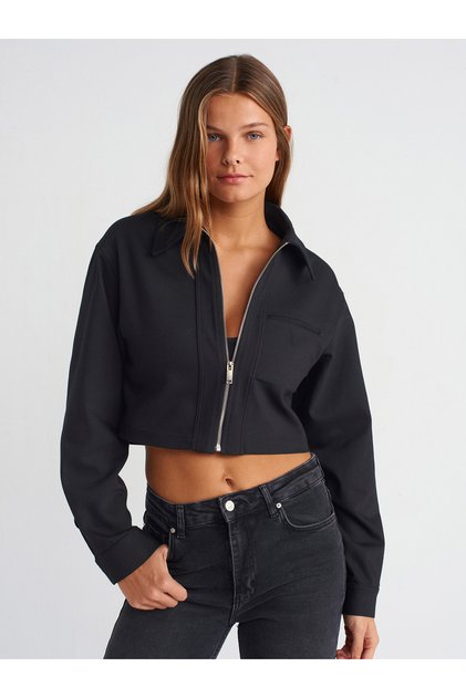 60748 Crop Jacket-Black