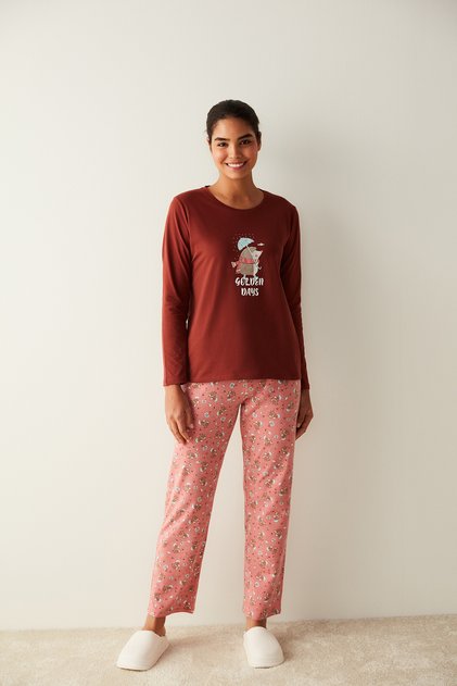 Multicolored Golden Days Printed Pajama Set
