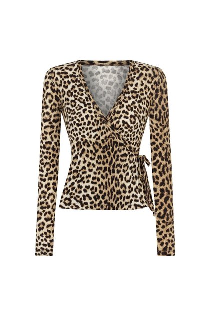 Leopard Pattern Camisole Double Breasted Blouse