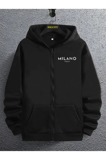 Milano Printed Zippered Oversize Unisex Sweatshirt