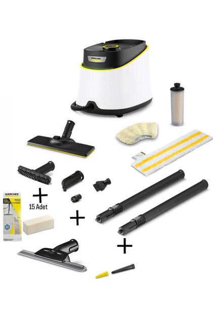 SC3 DELUXE Buharlı Temizlik Makinesi+Cam Temizleme Aparatı+15 Adet Mikrofiber Bez+ Derz Başlığı