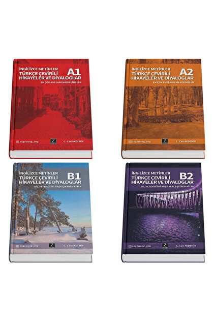 مجموعة كتب القراءة الإنجليزية A1 + A2 + B1 + B2 مكونة من 4 قطع