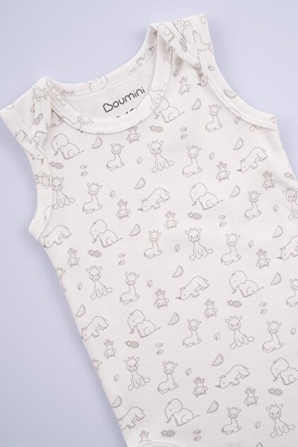 Cotton Baby Snap-On Undershirt Body Giraffe Cream