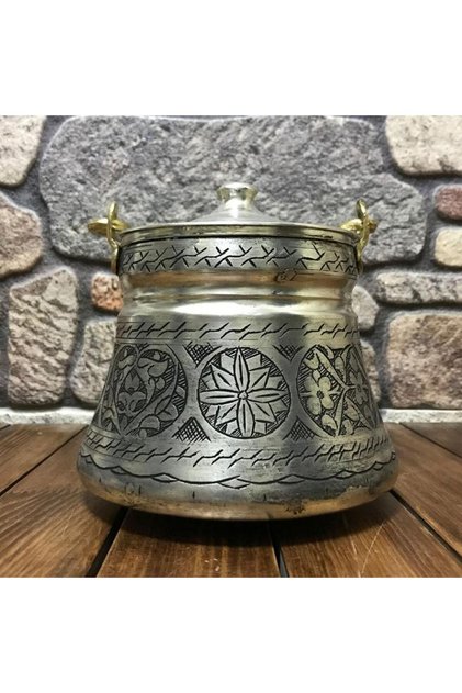 2 Liter Embroidered Antique Copper Pot