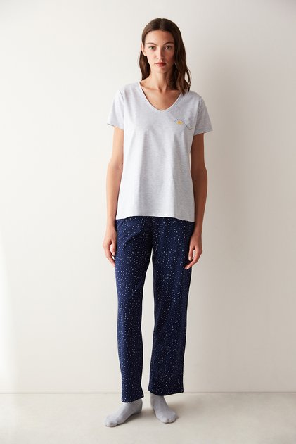Sun Moon Pants Multicolor Pajama Set
