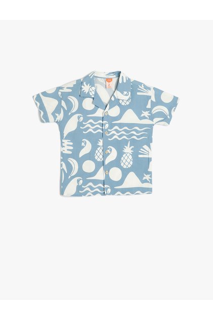 Shirt Summer Printed Short Sleeve Cotton